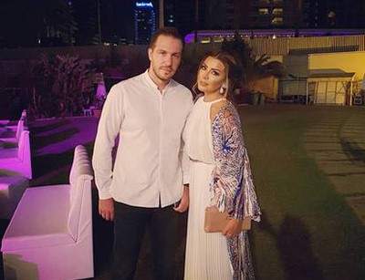 اللبناني وليد عواضة مع زوجته الفنانة الجزائرية امل بوشوشة