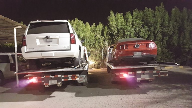 احدى المركبات التى تم حجزها بالاحمدى 