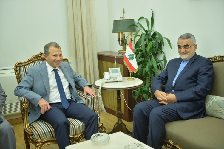 وزير الخارجية جبران باسيل مستقبلا رئيس لجنة الامن القومي في مجلس الشورى الايراني علاء الدين بروجرديمحمود الطويل
