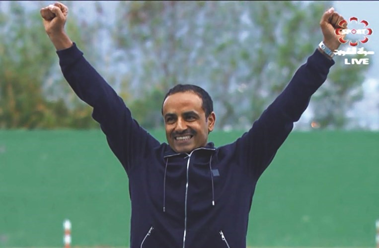 الديحاني محتفلا بالنصر