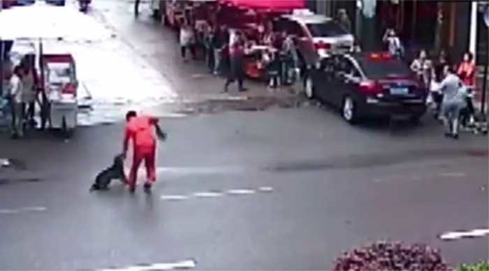 بالفيديو.. كلب "مسعور" يهاجم أكثر من عشرين شخصا في الشوارع