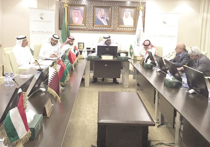 جانب من الاجتماع الخامس لمكتب تنسيق المساعدات الاغاثية والانسانية المقدمة من دولالمجلس والمنظمات الانسانية الخليجية ﻿