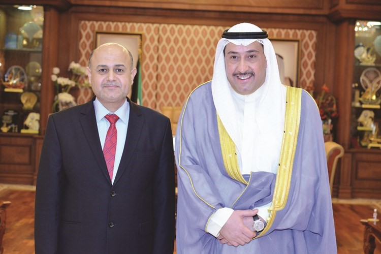 الشيخ فيصل الحمود لدى استقباله محافظ البصرة ﻿