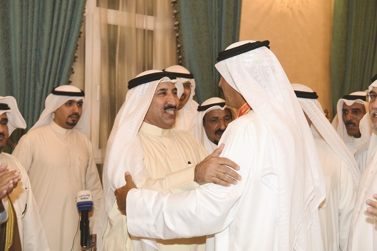 سعد الخنفور خلال استقباله الرامي عبدالله طرقي الرشيدي﻿