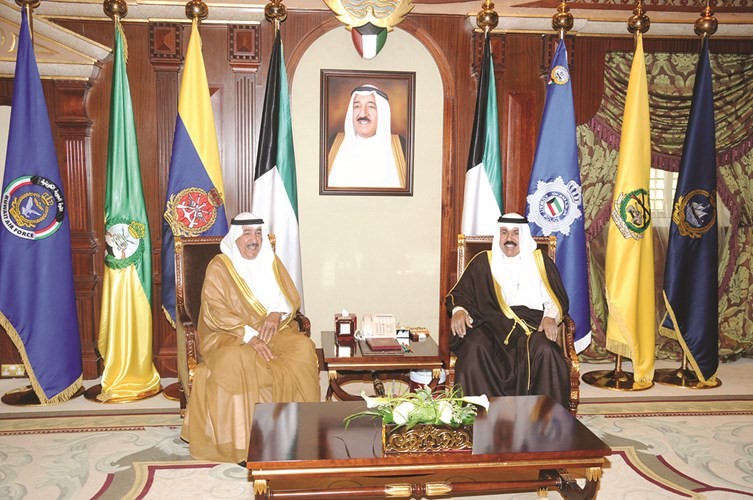 سمو ولي العهد الشيخ نواف الاحمد مستقبلا الشيخ جابر العبدالله﻿
