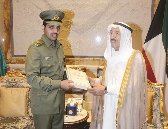 صاحب السمو خلال لقائه الرائد د خالد العجمي﻿