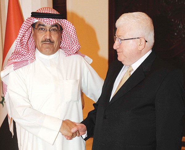 الرئيس العراقي فؤاد معصوم مستقبلا الزميل عدنان الراشد 	هاني الشمري