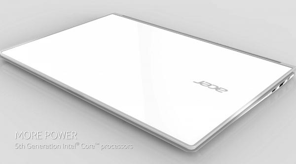 - جهاز ايسر اسباير اس 7- Acer Aspire S7 بهيكل خارجي من الزجاج الابيض
