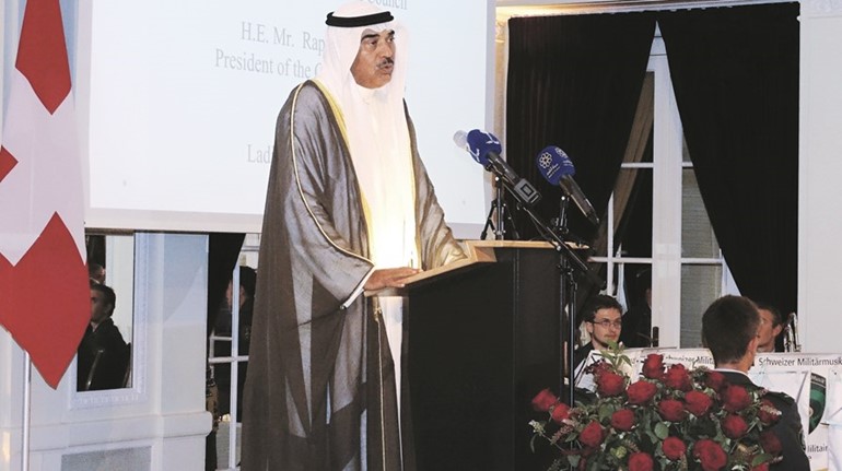 الشيخ صباح الخالد متحدثا خلال الاحتفالية