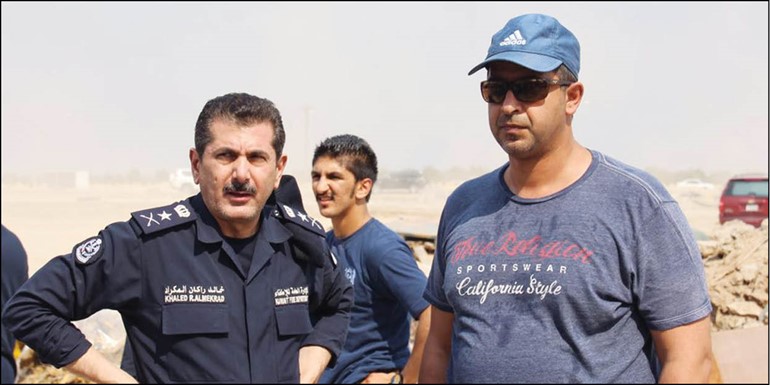 الشيخ محمد العبدالله والفريق خالد المكراد يتابعان عمليات مكافحة الحريق