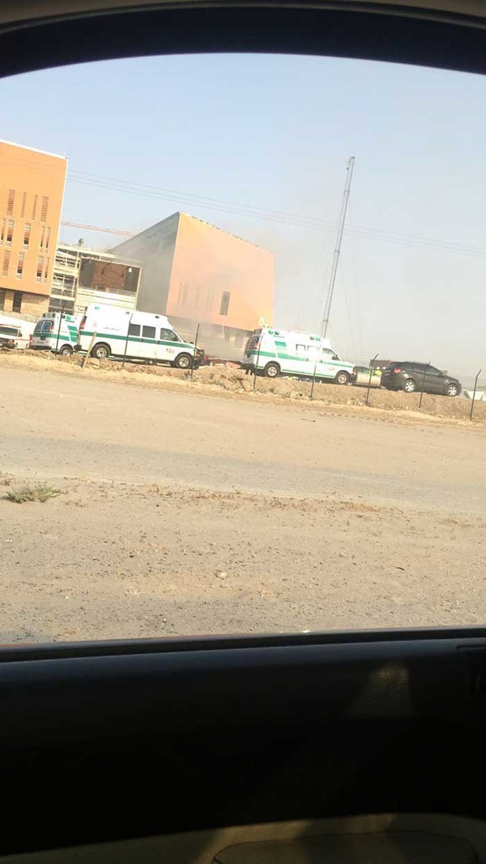 بالصور ..  حريق في جامعة الشدادية 