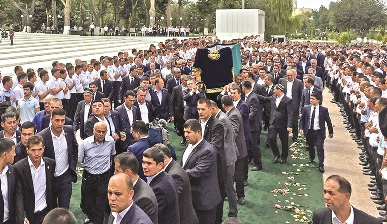 جانب من مراسم جنازة الرئيس الاوزبكي اسلام كريموف في سمرقند امسافپ