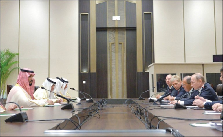 صاحب السمو الملكي الامير محمد بن سلمان ولي ولي العهد النائب الثاني لرئيس مجلس الوزراء وزير الدفاع السعودي والرئيس الروسي