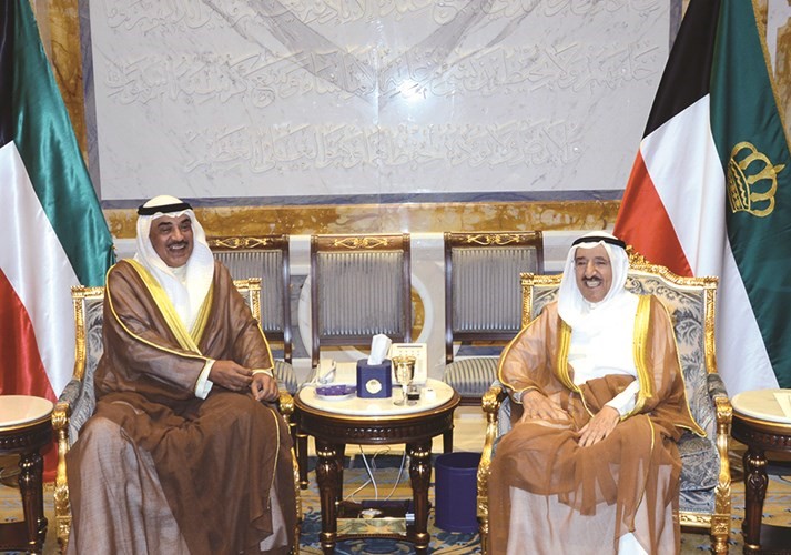 صاحب السمو الامير الشيخ صباح الاحمد مستقبلا الشيخ صباح الخالد﻿