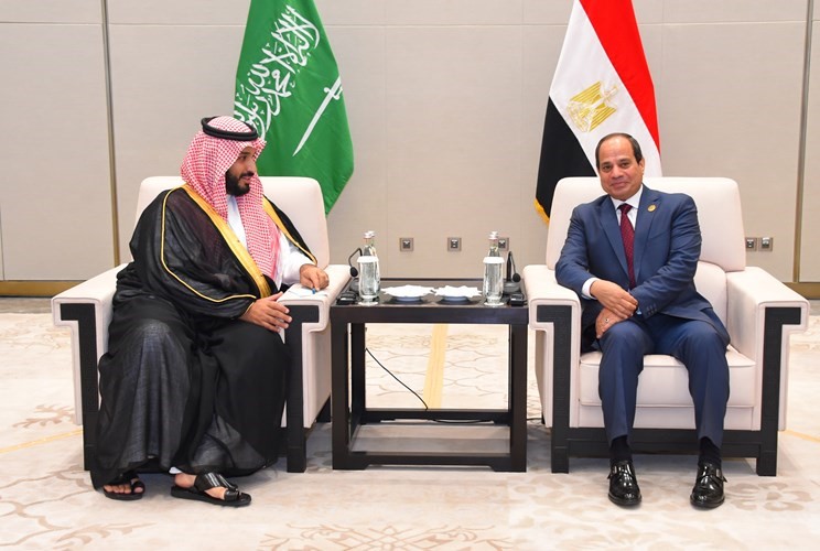 الرئيس عبد الفتاح السيسي مجتمعا مع صاحب السمو الملكي الامير محمد بن سلمان
