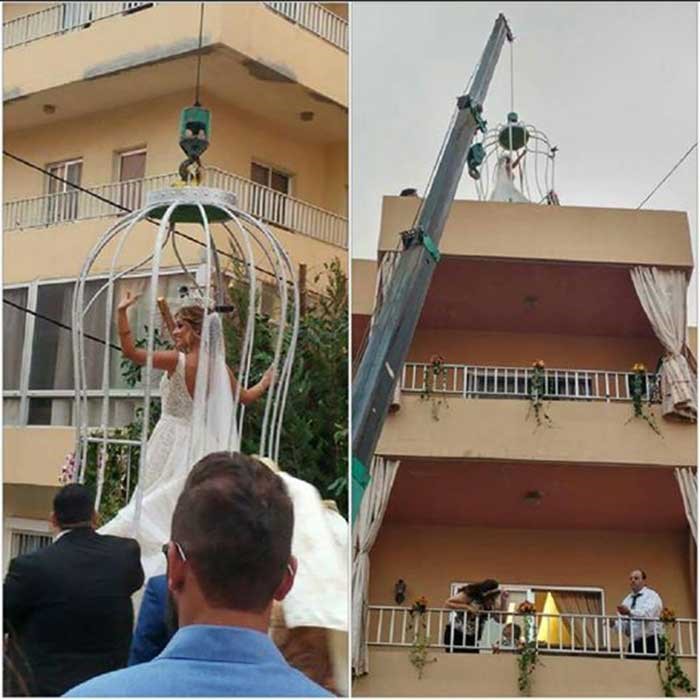 شاهد.. عروس لبنانيّة تصدم الجميع بخروجها  من منزلها بقفص... لتدخل القفص الذهبي!