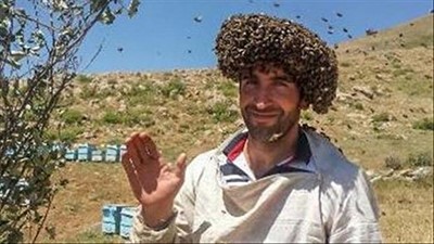 بالفيديو... تركي يغطي نفسه بالنحل لدخول موسوعة جينس