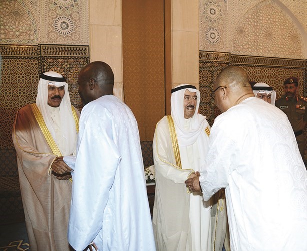 صاحب السمو الامير الشيخ صباح الاحمد وسمو نائب الامير الشيخ نواف الاحمد يتلقيان التهاني﻿