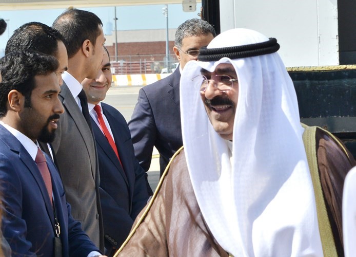 ترحيب بالشيخ مشعل الاحمد لدى وصوله الى مطار جونافكنيدي﻿