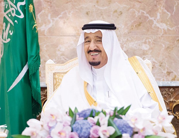 خادم الحرمين الشريفين الملك سلمان بن عبدالعزيز خلال حفل الاستقبال السنوي