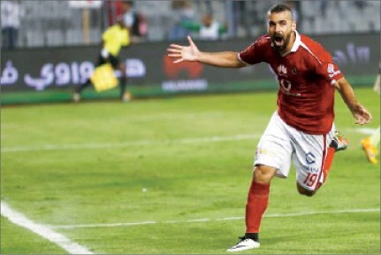 فرحة مهاجم الاهلي عبدالله السعيد بهدف الانتصار﻿