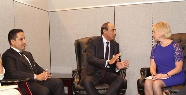 الشيخ صباح الخالد خلال لقائه وزيرة الخارجية السويدية مارغوت والستروم