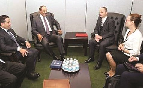 الشيخ صباح الخالد خلال لقائه وزير خارجية البانيا دتمير بوشاتي﻿