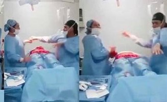 بالفيديو.. جراح وممرضة يرقصان أثناء عملية جراحية ويصدموا الجميع