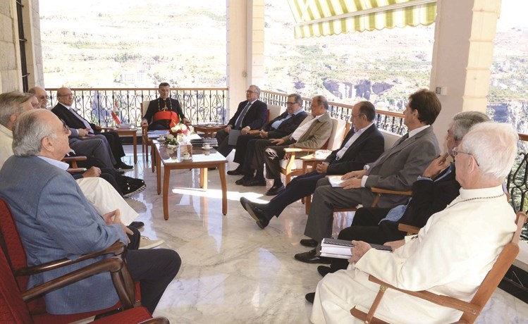 البطريركبشارة الراعي خلال اجتماع موسع للمجلس الاقتصادي في مقره بالديمان	 محمود الطويل ﻿