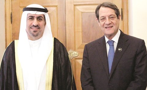 السفير وليد الكندري مع الرئيس القبرصي﻿