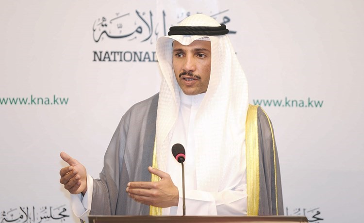 رئيس مجلس الأمة مرزوق الغانم متحدثاً