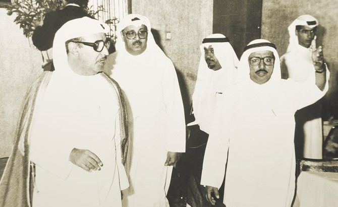 ﻿وزير الشؤون الاسبق المرحوم حمد الرجيب مع علي الحويل وعادل المشعل عام 1980﻿