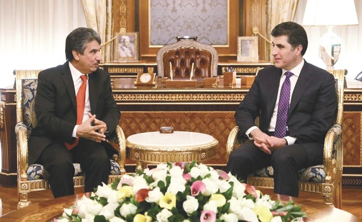 السفير سالم الزمانان اثناء لقائه مع نيجيرفان البارزاني﻿