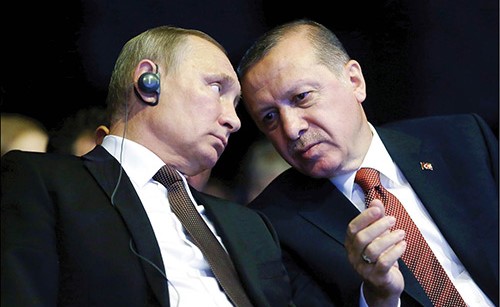 حديث جانبي بين رجب طيب أردوغان وفلاديمير بوتين 