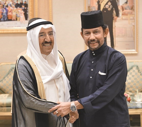 سلطان بروناي حاج حسن البلقيه مرحبا بصاحب السمو الأمير الشيخ صباح الأحمد 