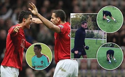 رونالدو يسخر من زميله السابق في مانشستر يونايتد