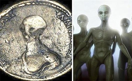 العثور على قطع نقدية تحمل صور المخلوقات الفضائية في مصر