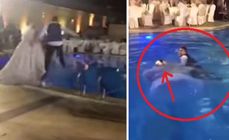 بالفيديو.. غرق عروس سورية في مسبح بحفل زفافها .. والعريس يعجز عن مساعدتها