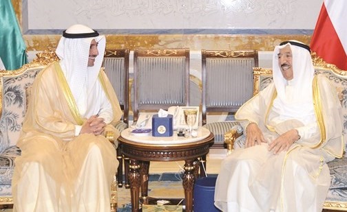 صاحب السمو الامير الشيخ صباح الاحمد مستقبلا مرزوق الغانم ﻿