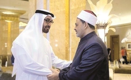 صاحب السمو الشيخ محمد بن زايد آل نهيان ولي عهد أبوظبي نائب القائد الأعلى للقوات المسلحة مرحبا بشيخ الأزهر الشريف رئيس مجلس حكماء المسلمين د.أحمد الطيب﻿