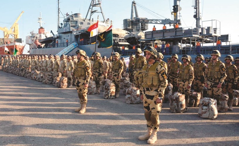 عناصر من القوات المسلحة المصرية اثناء الاستعداد للسفر الى الاردن لتنفيذ المناورة العسكرية المشتركة (العقبة 2016)﻿