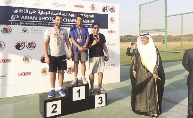 رماة منتخبنا خالد المضف وطلال الرشيدي وعبدالرحمن الفيحان الى جانب دعيج العتيبي ﻿