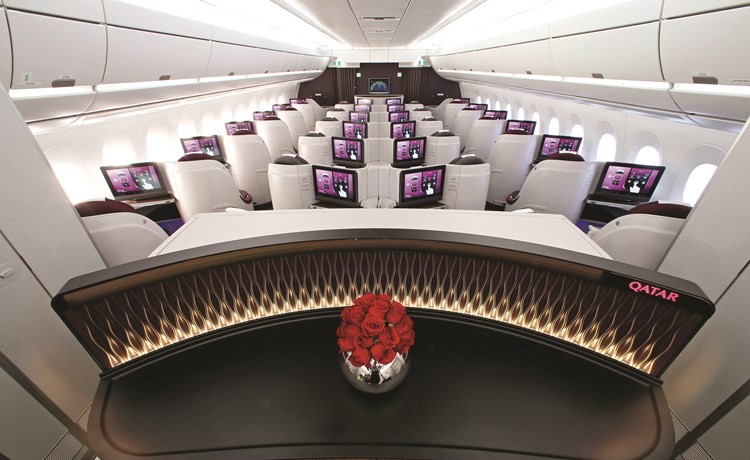 مقصورة درجة رجال الأعمال على متن الإيرباص A350﻿