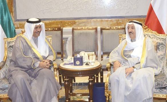 صاحب السمو الأمير الشيخ صباح الأحمد مستقبلا سمو الشيخ جابر المبارك﻿