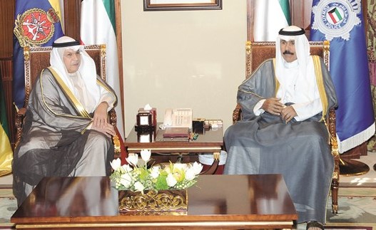  سمو ولي العهد الشيخ نواف الأحمد مستقبلا خالد الجراح﻿