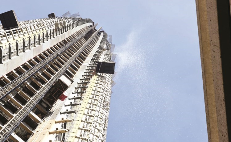 المبنى الذي شهد التمرين الاطفائي ﻿