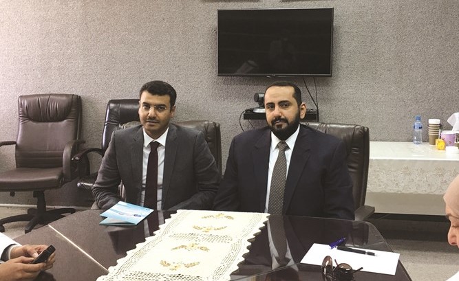 د.باسل الصباح ود.مطلق السيحان خلال المؤتمر الصحافي﻿