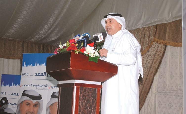 التميمي متوجها بالحديث لابناء الدائرة الخامسة﻿