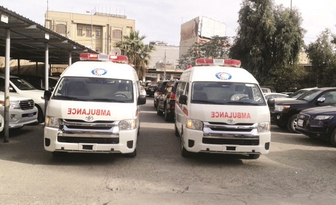 جانب من مراسم تسليم المساعدات الطبية لوزارة الصحة بإقليم كردستان العراق ﻿