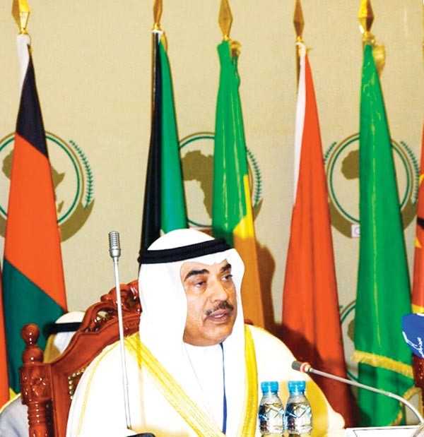الشيخ صباح الخالد يلقي كلمته في الاجتماع